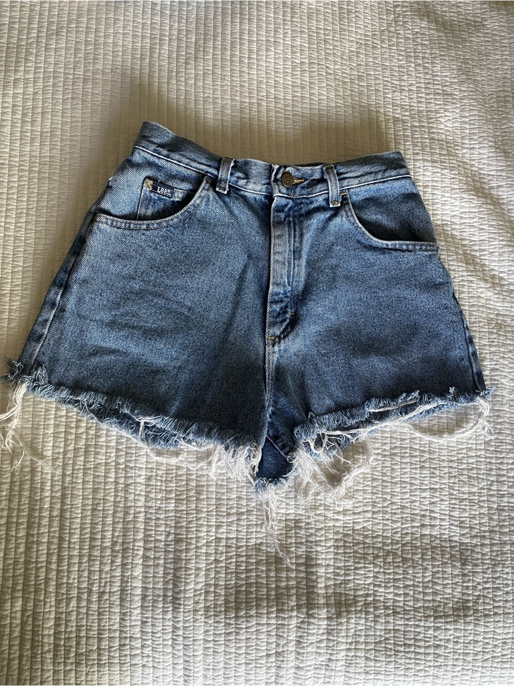 Lee Blue High-Waist Denim Jean Shorts Vintage